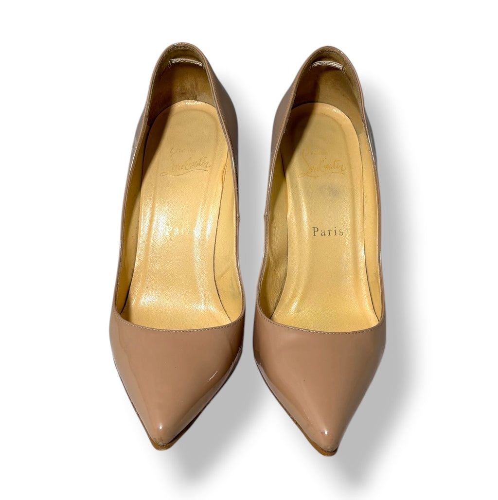 Zapatos de Salón Kate 100 de Charol en Color Nude - Christian Louboutin