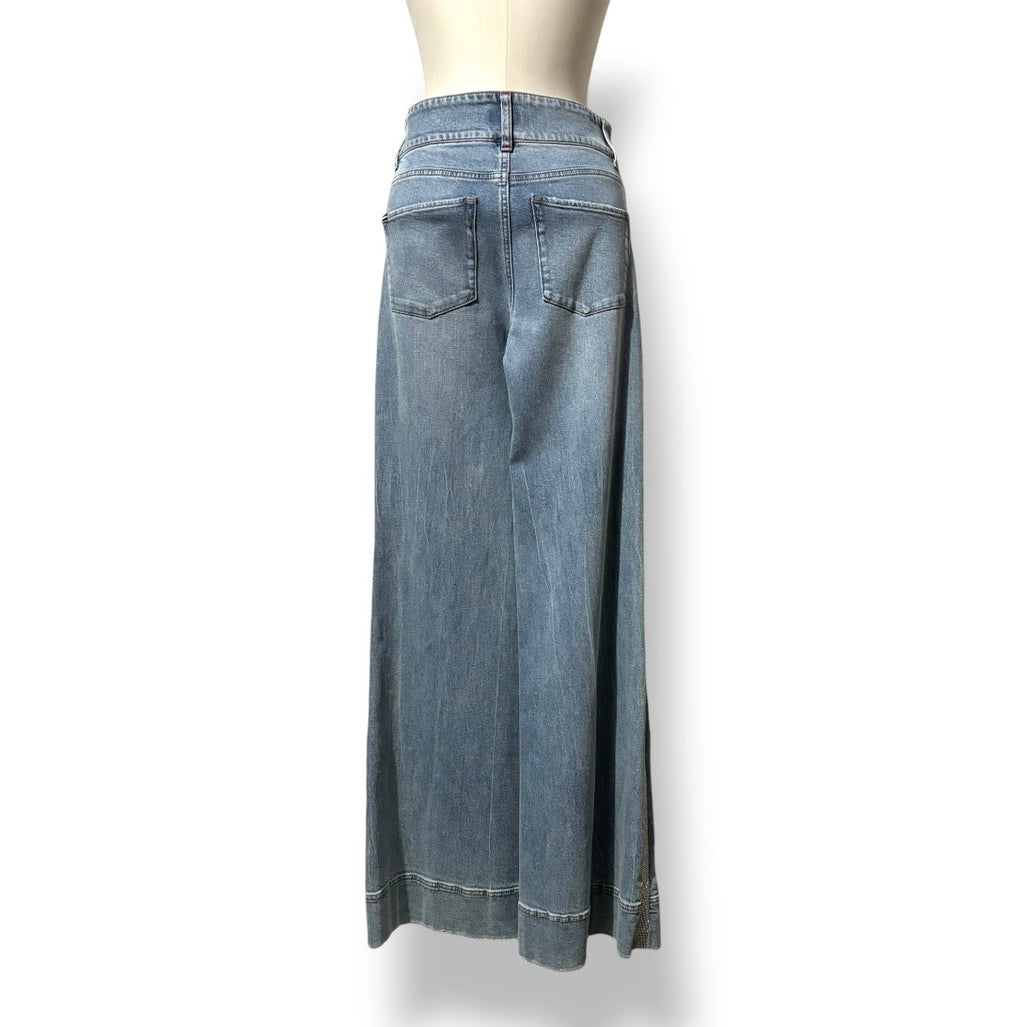 Vaqueros Wide Leg Alice + Olivia con Banda Lateral de Cristales
