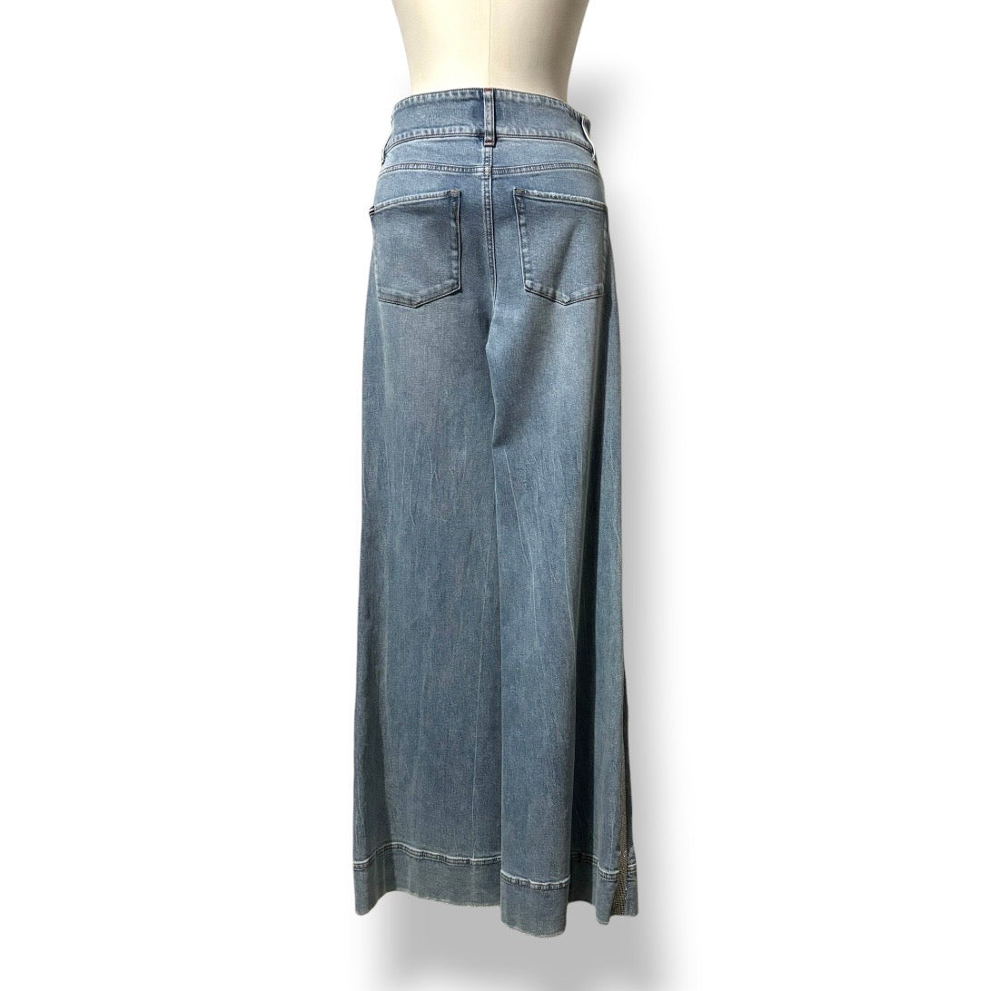 Vaqueros Wide Leg Alice + Olivia con Banda Lateral de Cristales