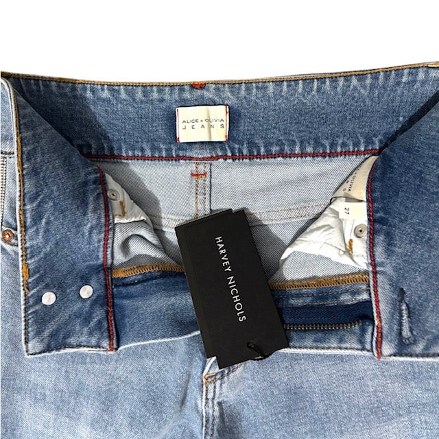 Vaqueros Wide Leg Alice + Olivia con Banda Lateral de Cristales