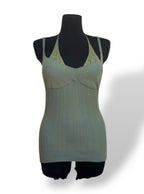 Top verde Jacquemus de punto cuello halter