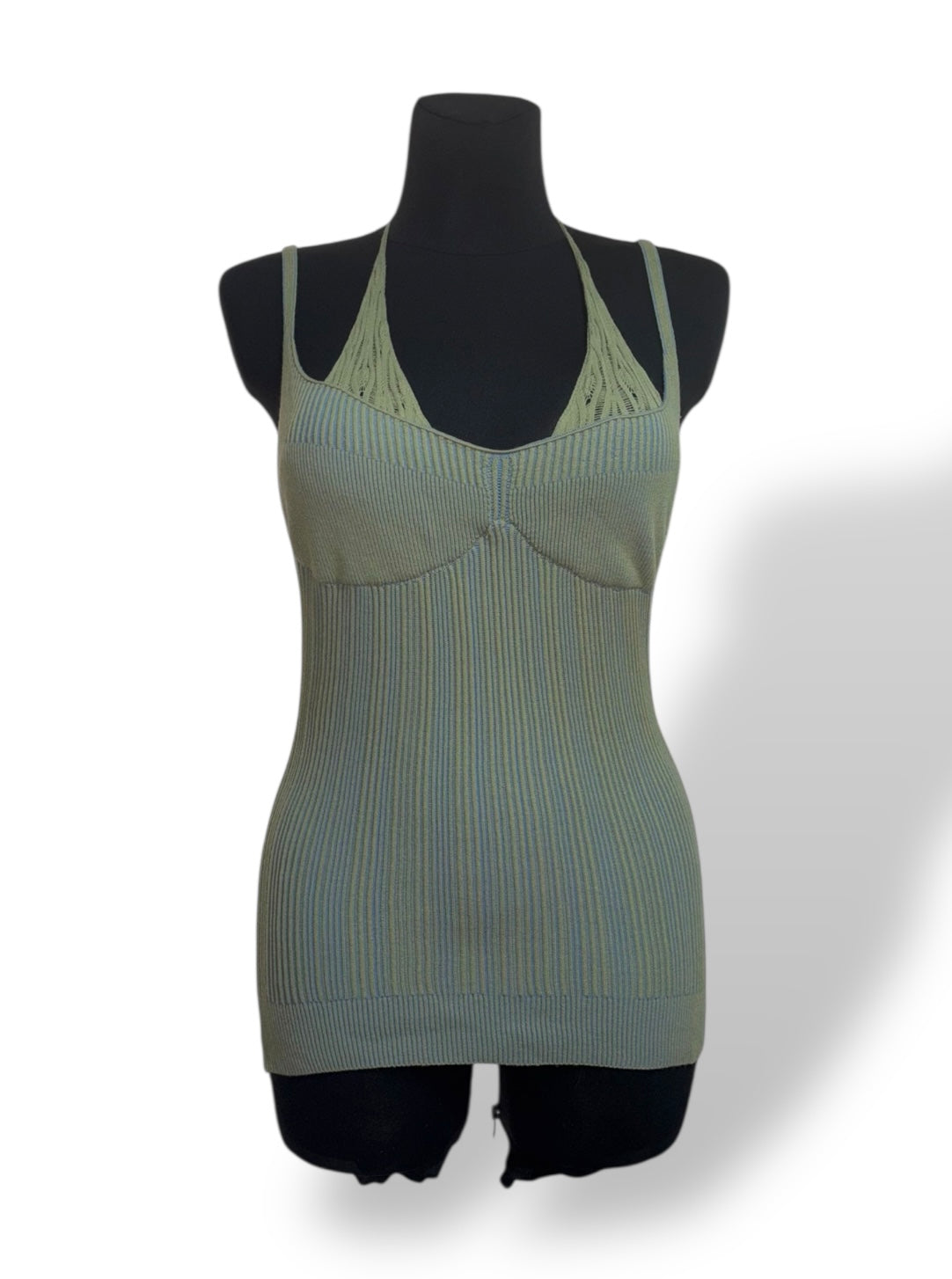 Top verde Jacquemus de punto cuello halter