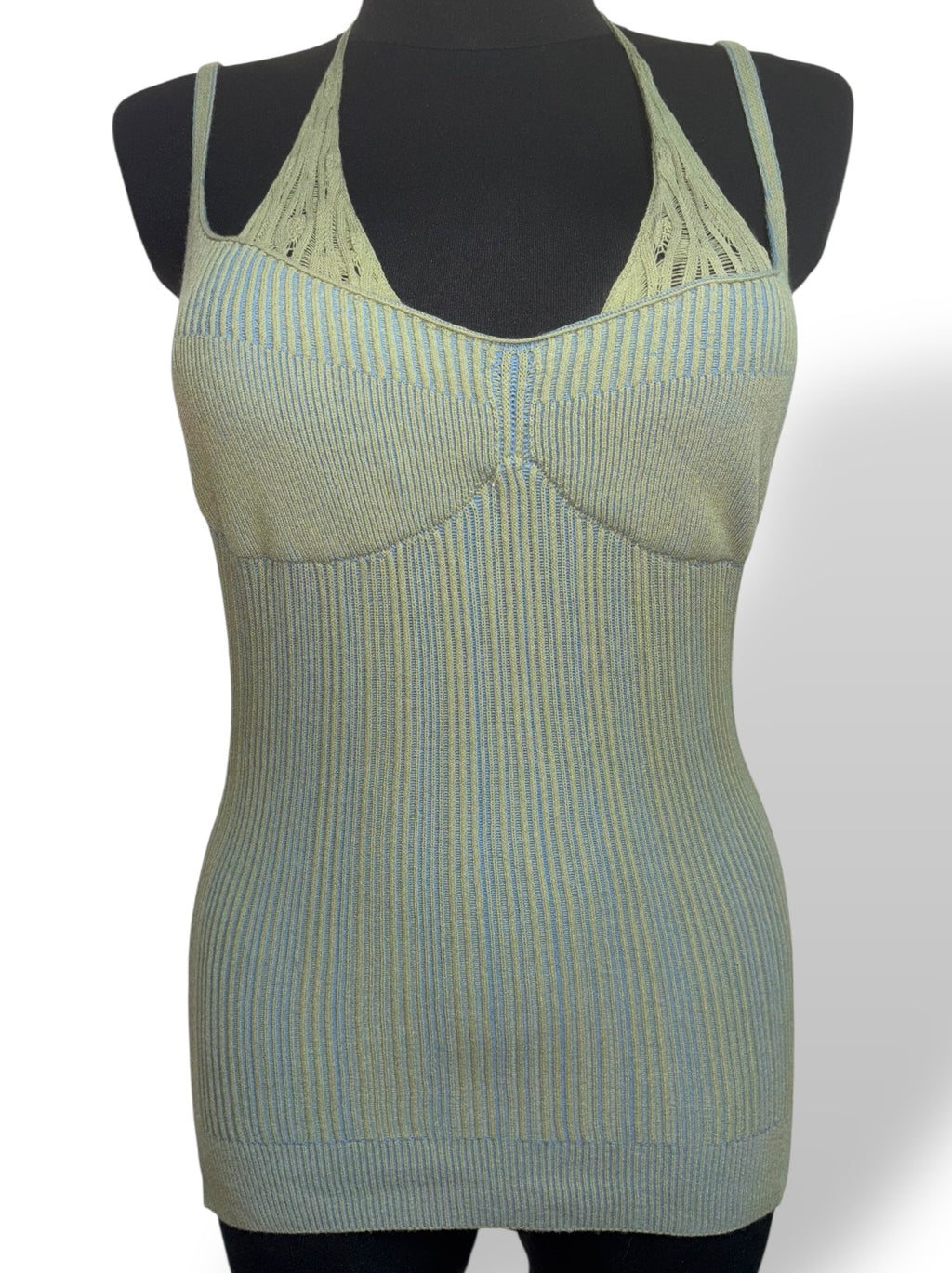 Top verde Jacquemus de punto cuello halter