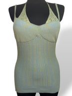 Top verde Jacquemus de punto cuello halter