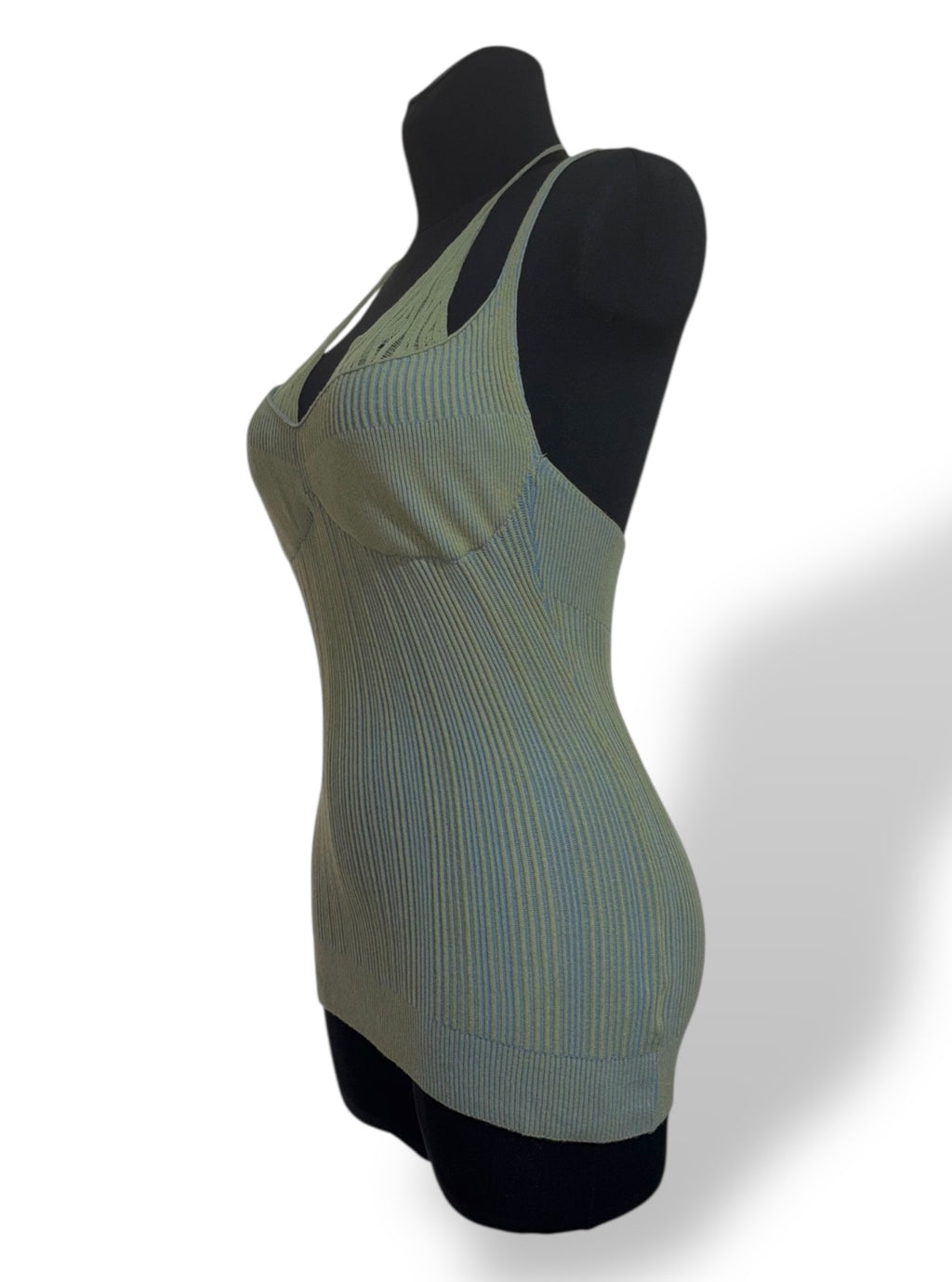 Top verde Jacquemus de punto cuello halter