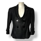 Chaqueta Blazer de Cuero Negro Armani Collezioni – Lujo Atemporal