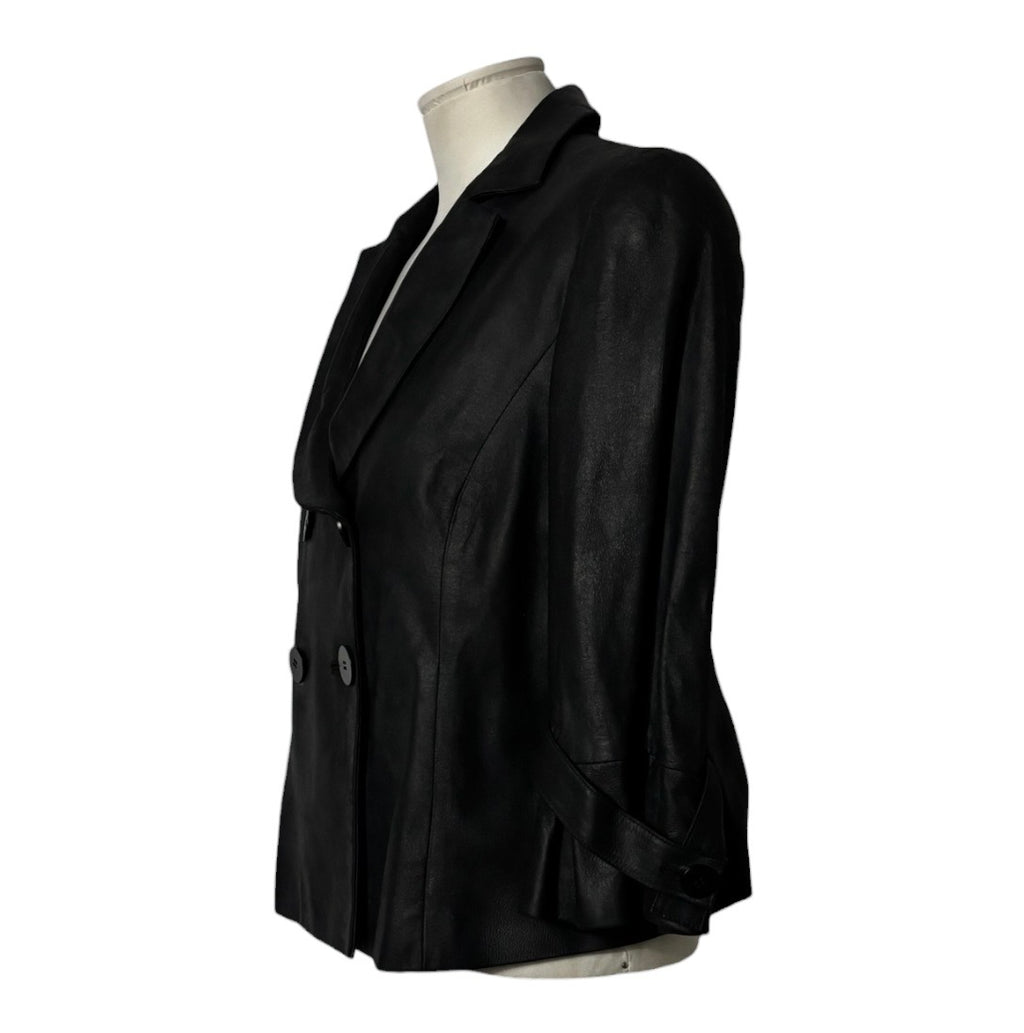 Chaqueta Blazer de Cuero Negro Armani Collezioni – Lujo Atemporal