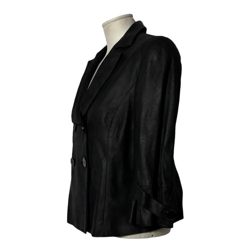 Chaqueta Blazer de Cuero Negro Armani Collezioni – Lujo Atemporal