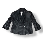 Chaqueta Blazer de Cuero Negro Armani Collezioni – Lujo Atemporal