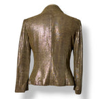 Chaqueta de Piel Metalizada Dorada de Armani Collezioni: Una Obra de Arte de la Sastrería Italiana