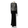 Vestido Largo de Seda y Malla Transparente Christopher Esber - Black