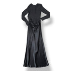 Vestido Largo de Seda y Malla Transparente Christopher Esber - Black