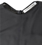 Vestido Largo de Seda y Malla Transparente Christopher Esber - Black