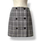 Minifalda de Lana a Cuadros con Doble Botonadura Stella McCartney