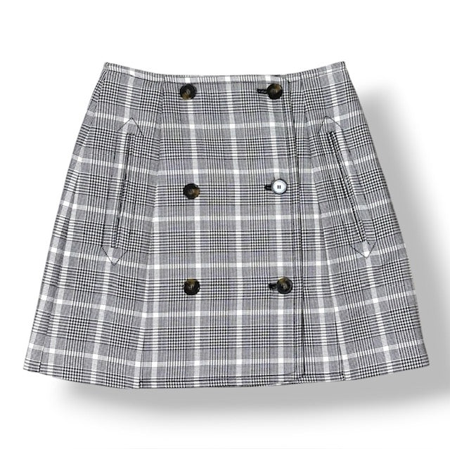 Minifalda de Lana a Cuadros con Doble Botonadura Stella McCartney