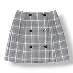 Minifalda de Lana a Cuadros con Doble Botonadura Stella McCartney