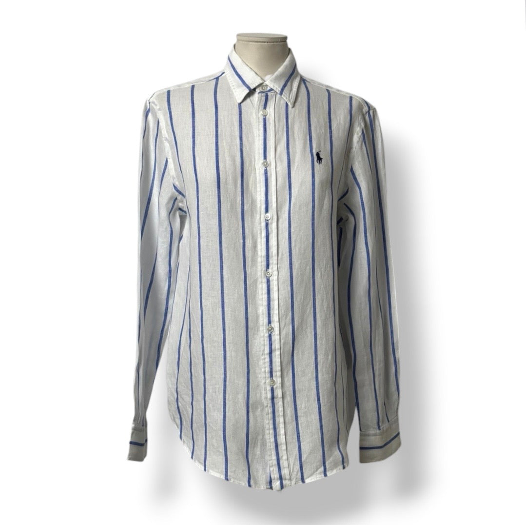 Camisa de Lino para Mujer Polo Ralph Lauren a Rayas Azules y Blancas