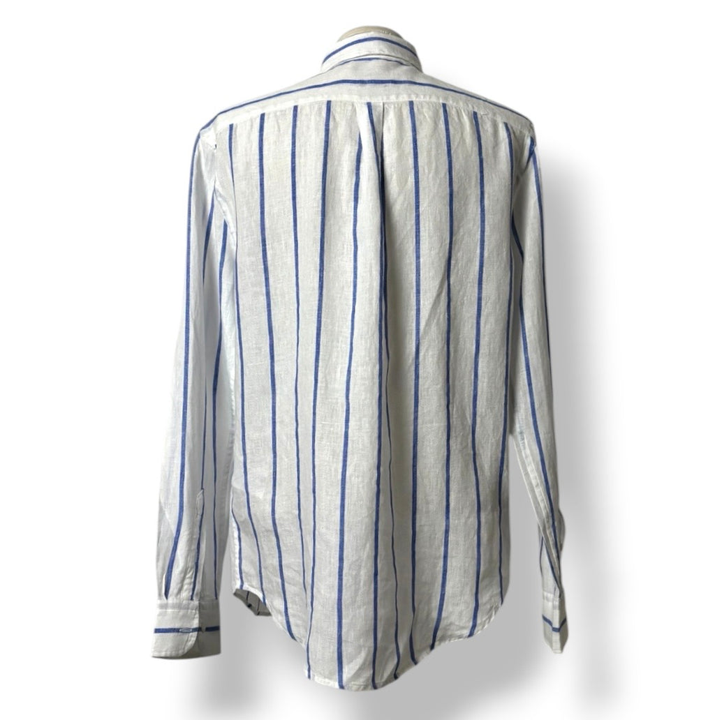 Camisa de Lino para Mujer Polo Ralph Lauren a Rayas Azules y Blancas