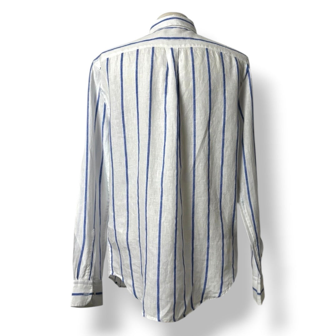 Camisa de Lino para Mujer Polo Ralph Lauren a Rayas Azules y Blancas