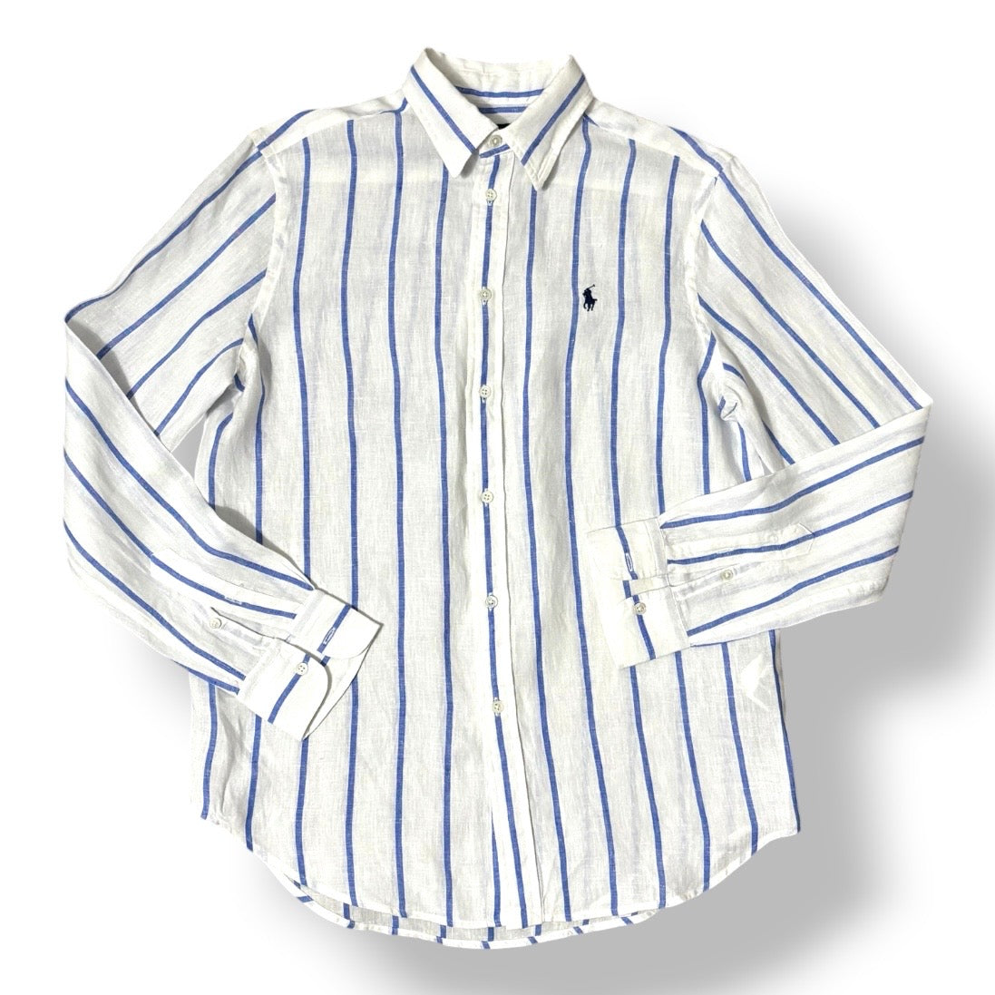 Camisa de Lino para Mujer Polo Ralph Lauren a Rayas Azules y Blancas