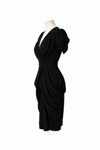 Vestido Miu Miu negro drapeado de viscosa – Talla 36 – Circa 2009