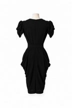Vestido Miu Miu negro drapeado de viscosa – Talla 36 – Circa 2009