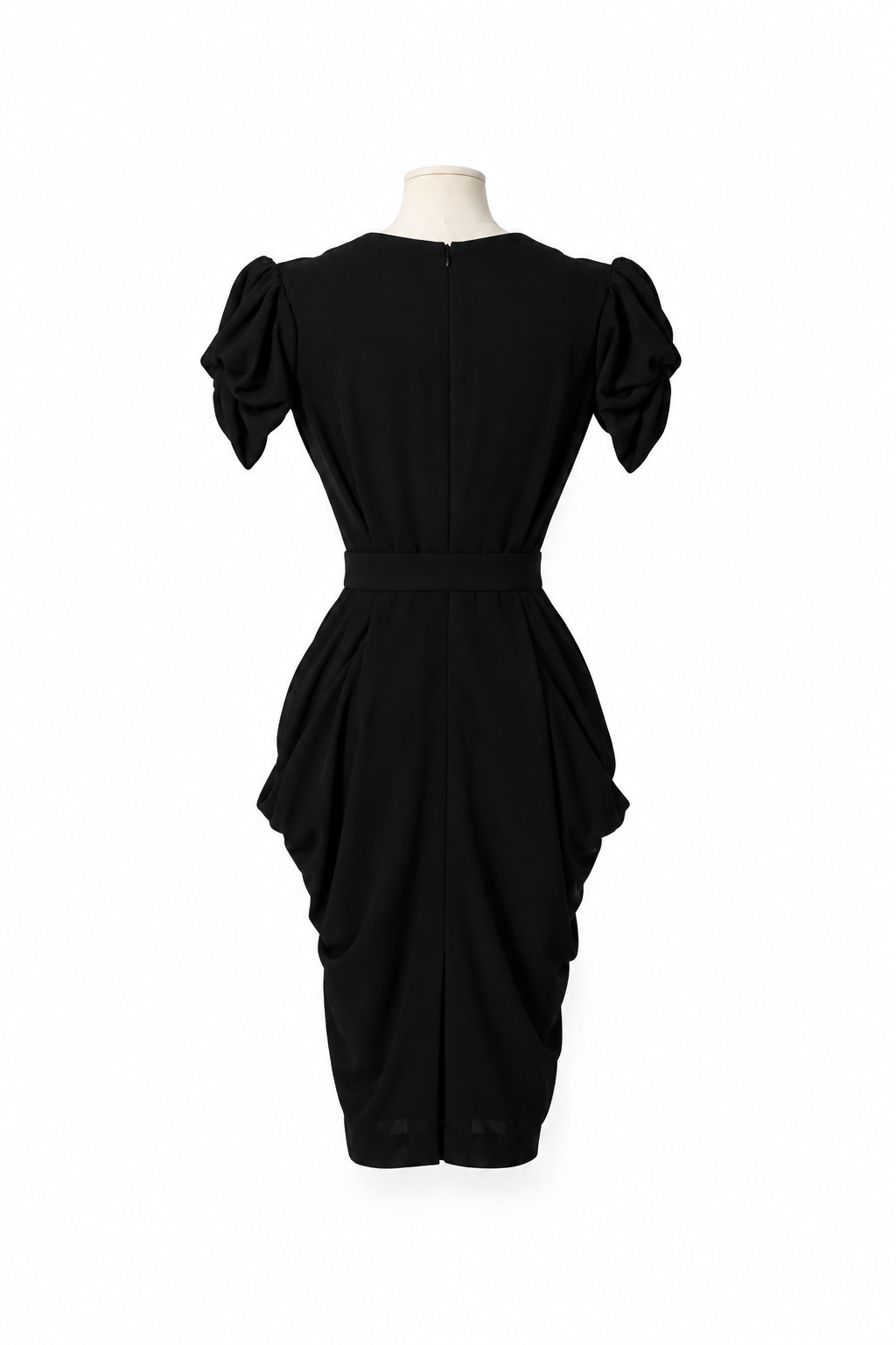 Vestido Miu Miu negro drapeado de viscosa – Talla 36 – Circa 2009