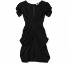 Vestido Miu Miu negro drapeado de viscosa – Talla 36 – Circa 2009