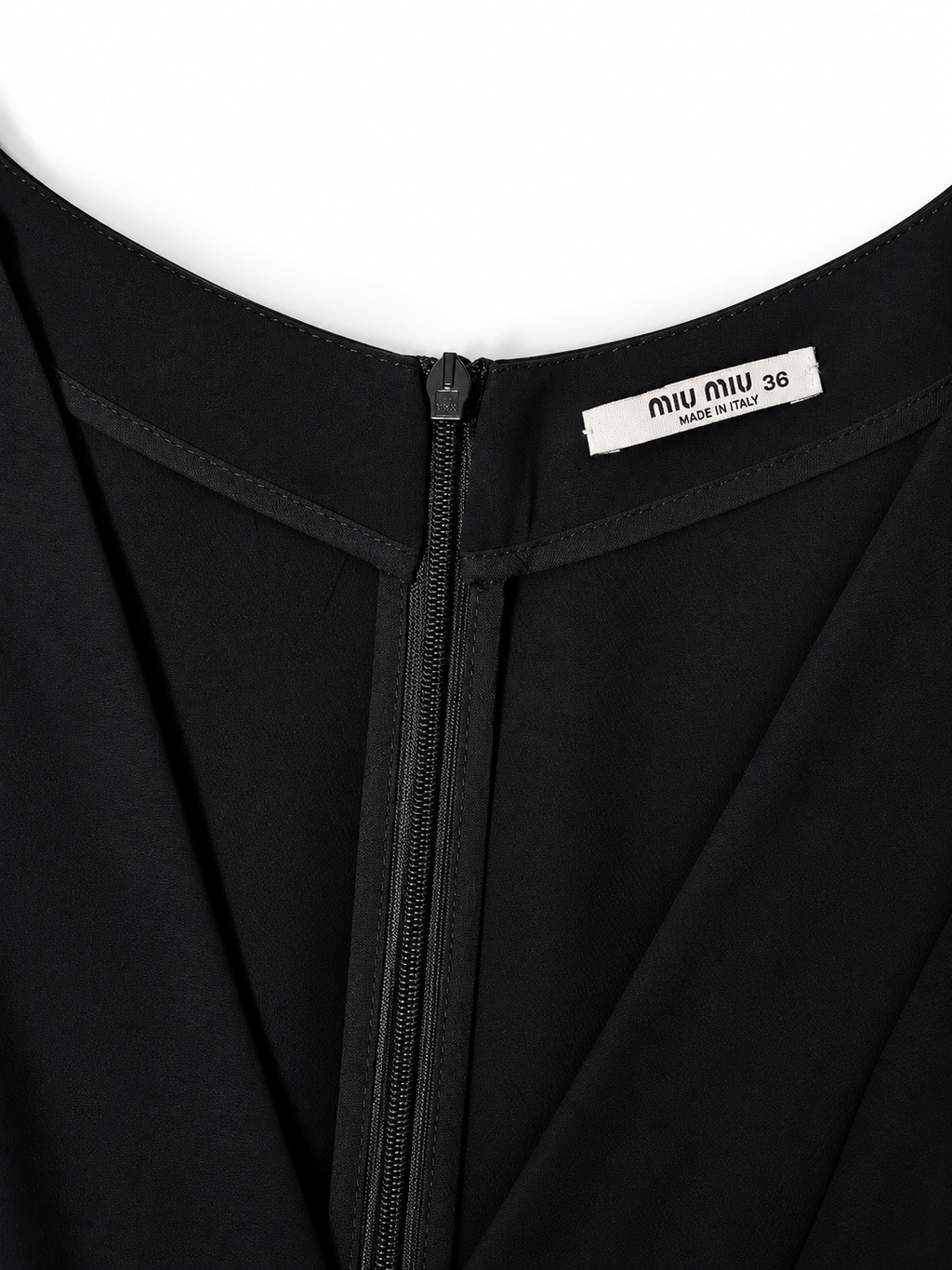 Vestido Miu Miu negro drapeado de viscosa – Talla 36 – Circa 2009
