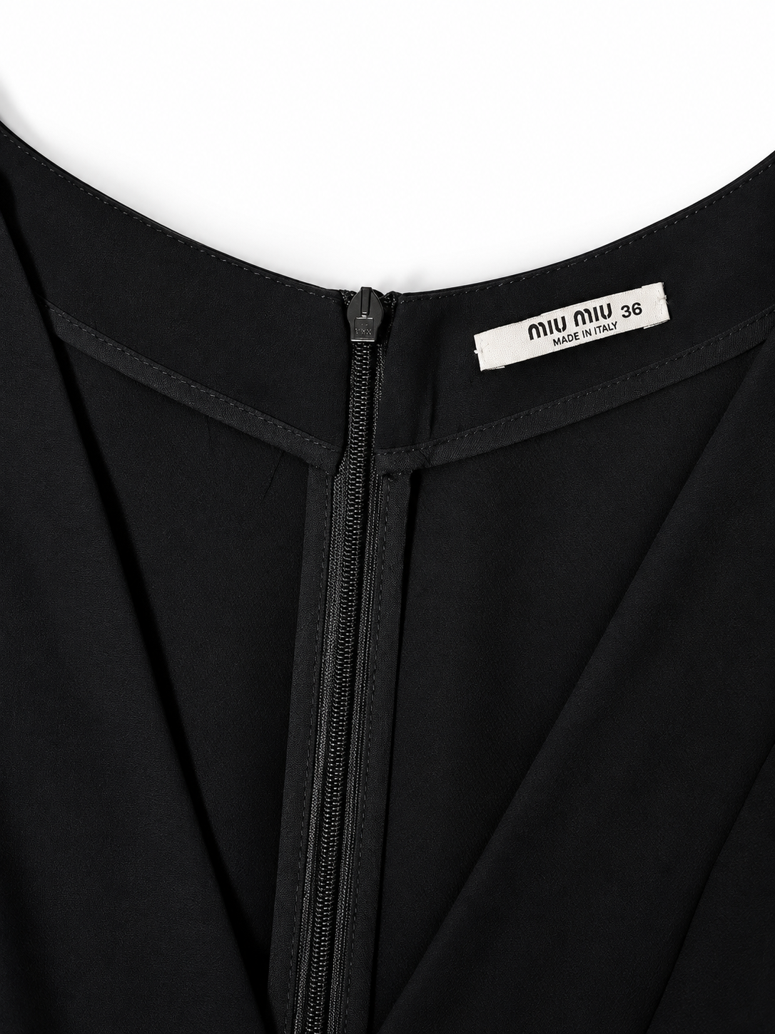 Vestido Miu Miu negro drapeado de viscosa – Talla 36 – Circa 2009