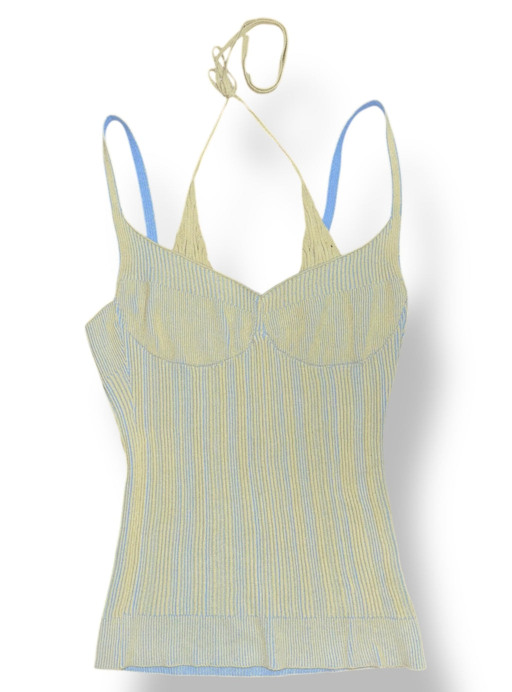 Top verde Jacquemus de punto cuello halter