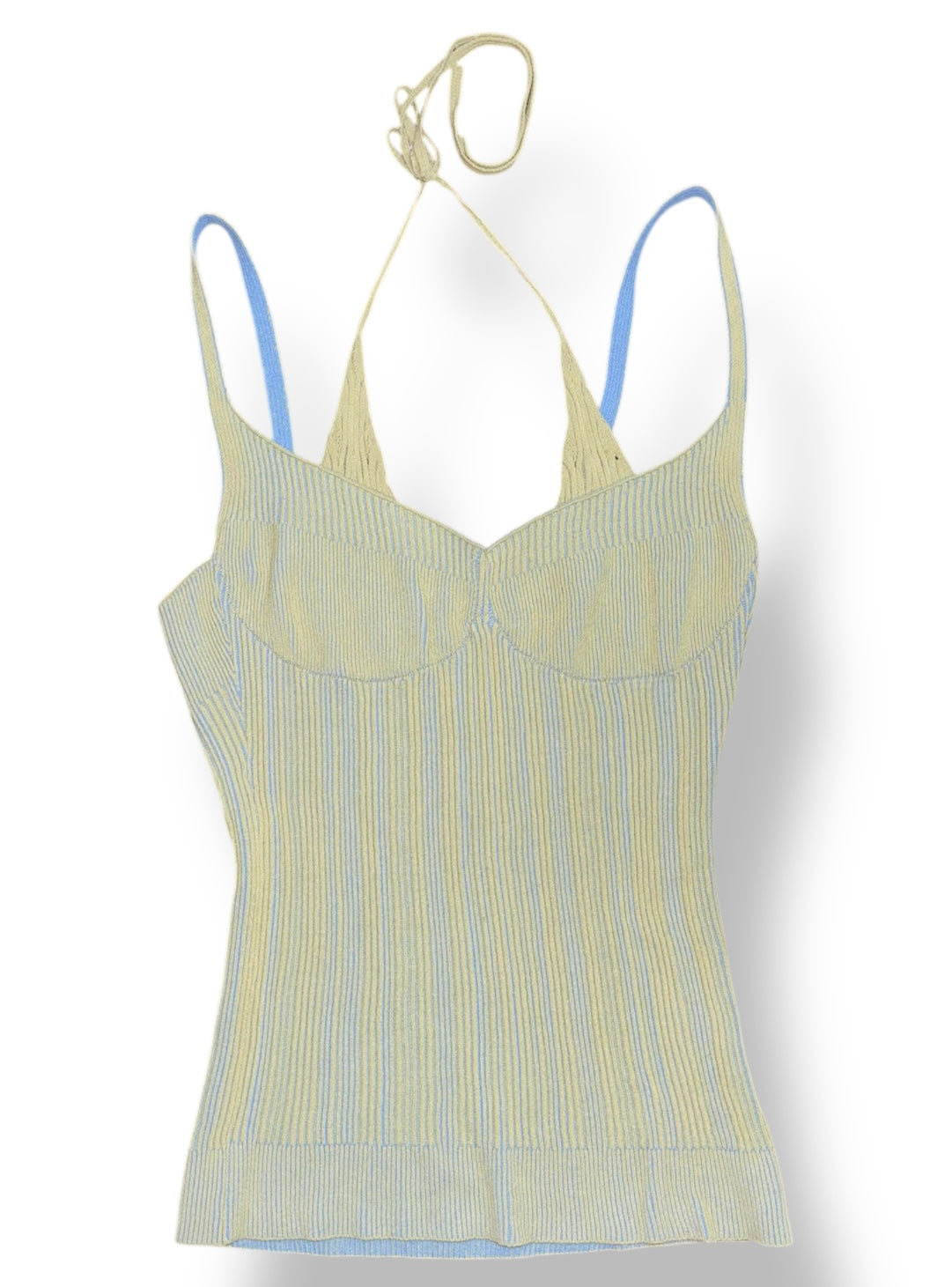 Top verde Jacquemus de punto cuello halter
