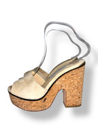 Sandalias de Plataforma Jimmy Choo DeeDee 125 - Gamuza Beige y Corcho