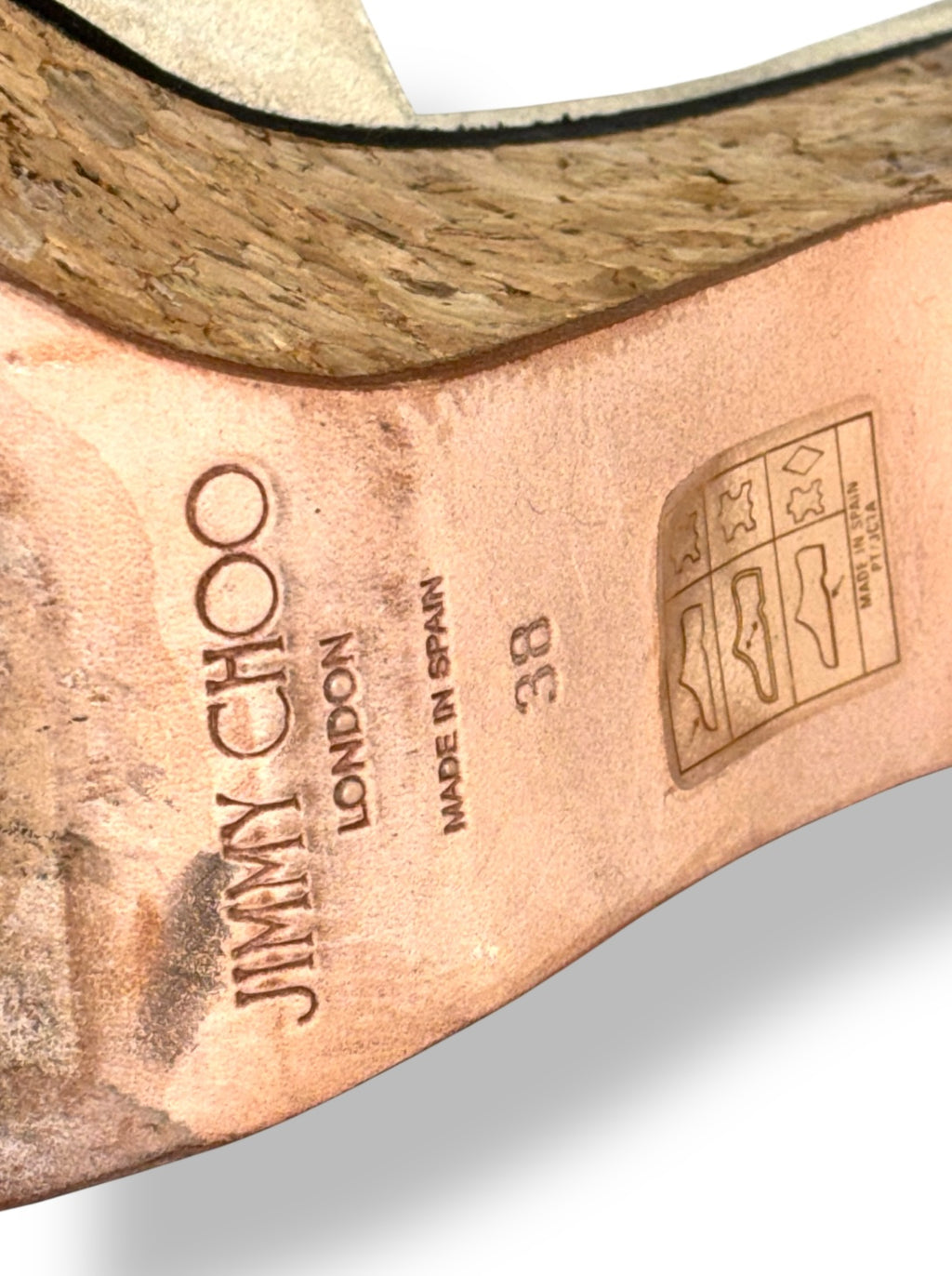 Sandalias de Plataforma Jimmy Choo DeeDee 125 - Gamuza Beige y Corcho
