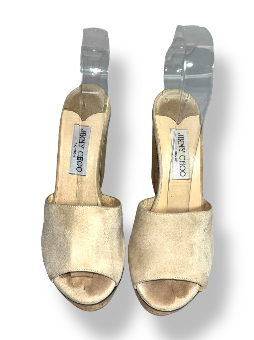 Sandalias de Plataforma Jimmy Choo DeeDee 125 - Gamuza Beige y Corcho