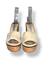 Sandalias de Plataforma Jimmy Choo DeeDee 125 - Gamuza Beige y Corcho