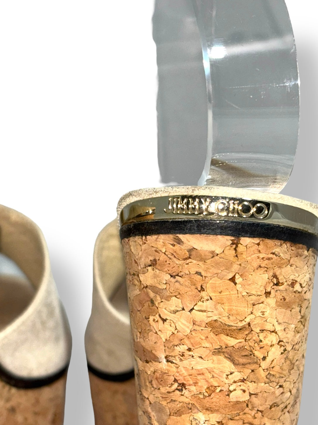 Sandalias de Plataforma Jimmy Choo DeeDee 125 - Gamuza Beige y Corcho
