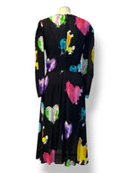Vestido Midi MSGM de Viscosa con Estampado de Corazones Maltinti