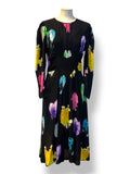 Vestido Midi MSGM de Viscosa con Estampado de Corazones Maltinti