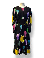 Vestido Midi MSGM de Viscosa con Estampado de Corazones Maltinti