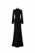 Vestido largo Alice + Olivia negro con espalda de encaje