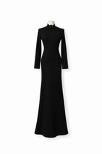 Vestido largo Alice + Olivia negro con espalda de encaje