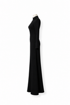 Vestido largo Alice + Olivia negro con espalda de encaje