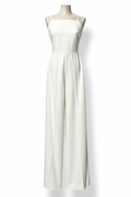 Mono largo Max Mara blanco marfil de crepé satinado con espalda abierta - Talla 36