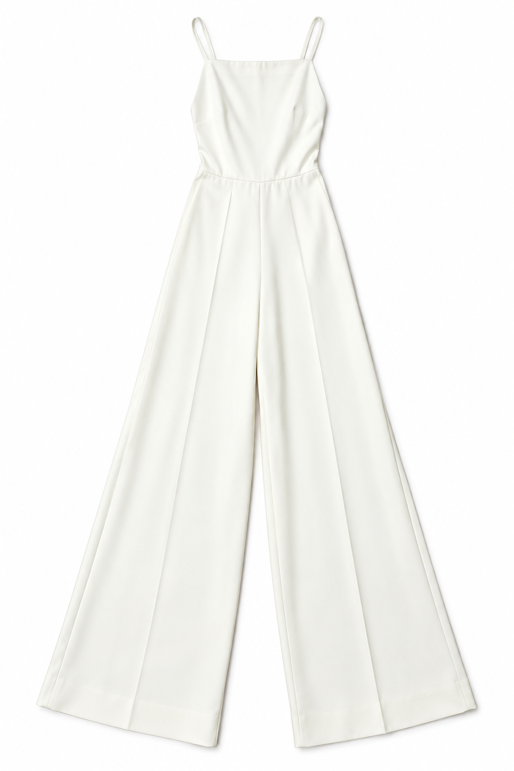 Mono largo Max Mara blanco marfil de crepé satinado con espalda abierta - Talla 36