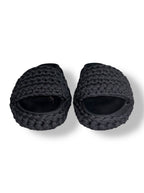 Sandalias de Plataforma Plana Nº21 en Cuerda Trenzada Negra – Slides de Lujo Italianas