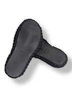Sandalias de Plataforma Plana Nº21 en Cuerda Trenzada Negra – Slides de Lujo Italianas