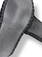 Sandalias de Plataforma Plana Nº21 en Cuerda Trenzada Negra – Slides de Lujo Italianas