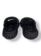 Sandalias de Plataforma Plana Nº21 en Cuerda Trenzada Negra – Slides de Lujo Italianas