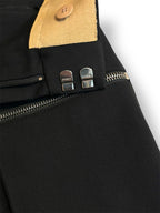 Pantalón Chloé negro de tiro alto con pernera flare y cremalleras
